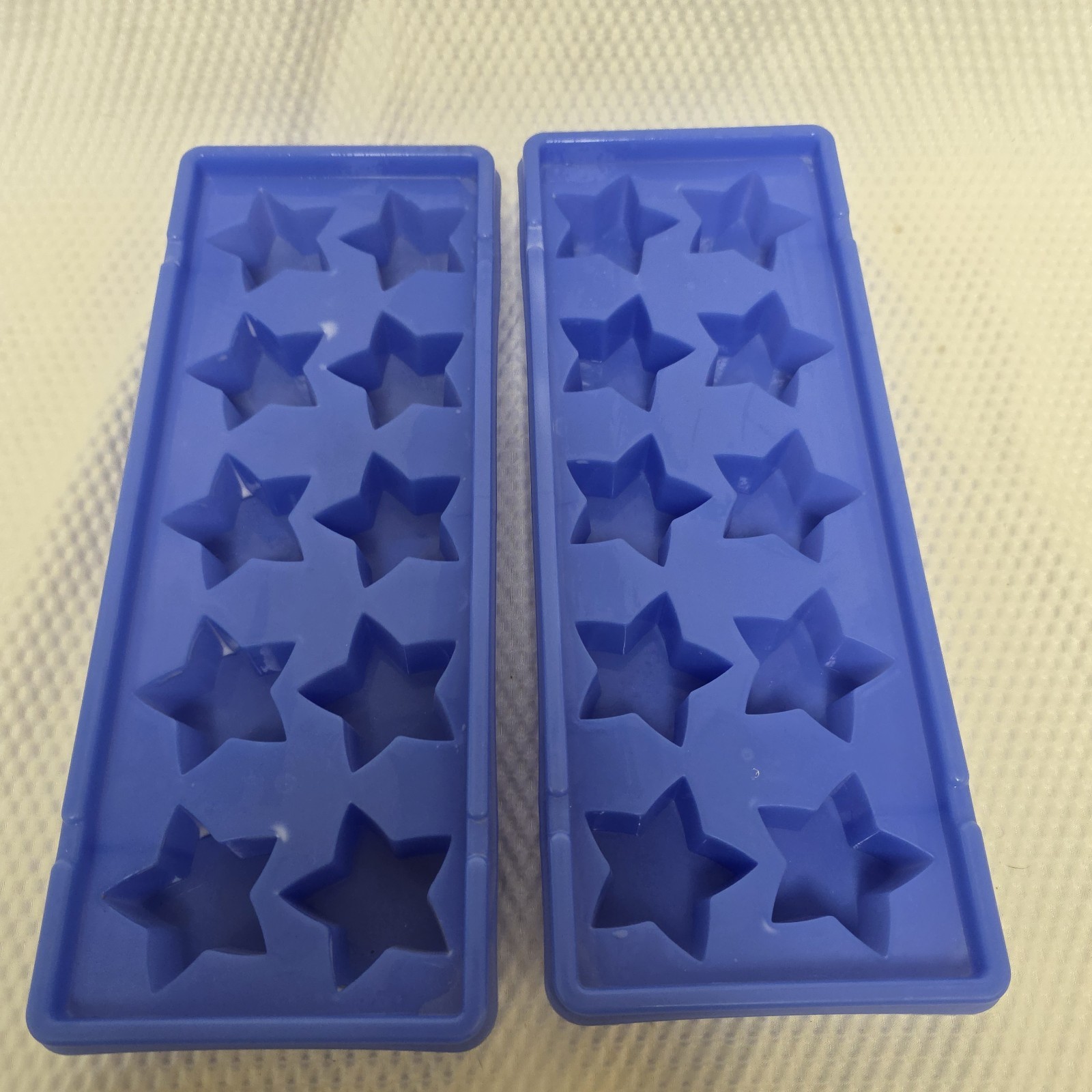 Pampered Chef Star Ice Cube Trays (2) - Blue Plastic Item 2280 4th of July