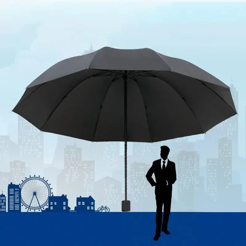 130cm/51.18" 10-Bone Manual Mega Umbrella: Reinforced Frame, Extreme Wind & Wate