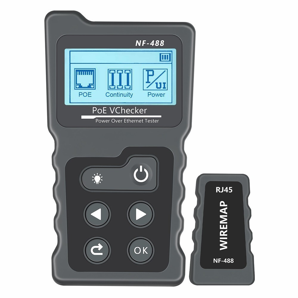 NETWORK CABLE TESTER LAN WIRE METER POE RJ45 ETHERNET VOLTAGE CURRENT TESTER