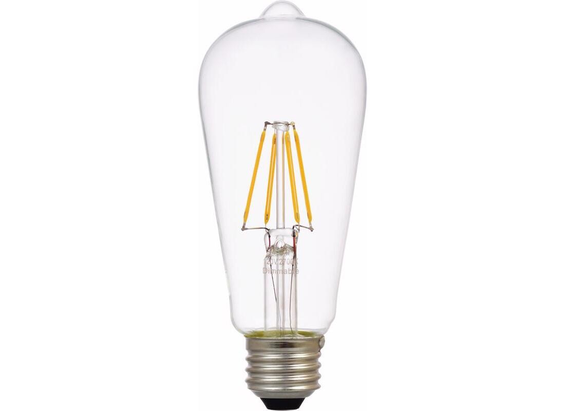 Natural LED Bulb, Decorative, ST19 Lamp, 60 W Equivalent, E26 Lamp Base, Dimmabl