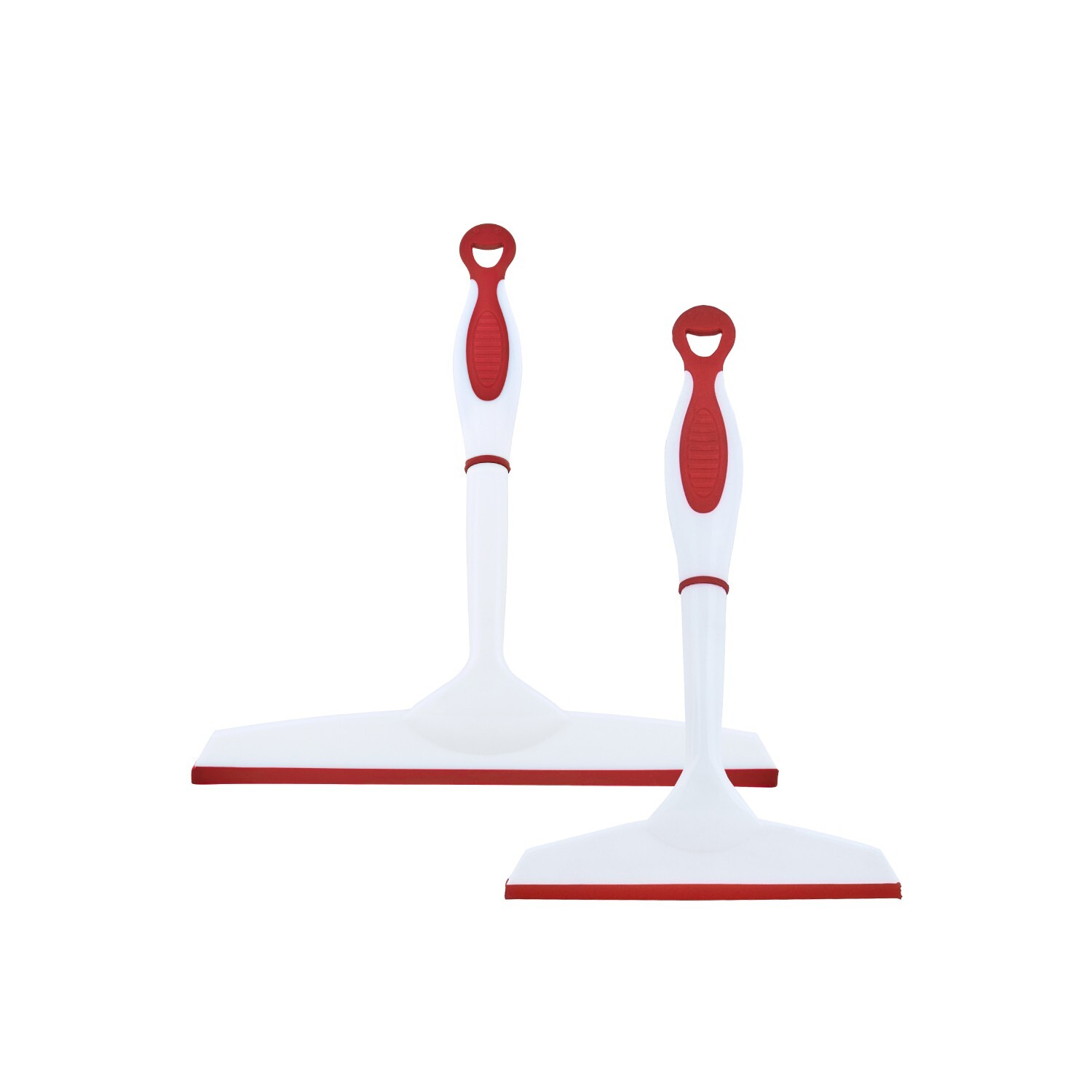 Superio 10" & 6" Window Rubber Squeegee with Hanging Loop, 2 pack Red