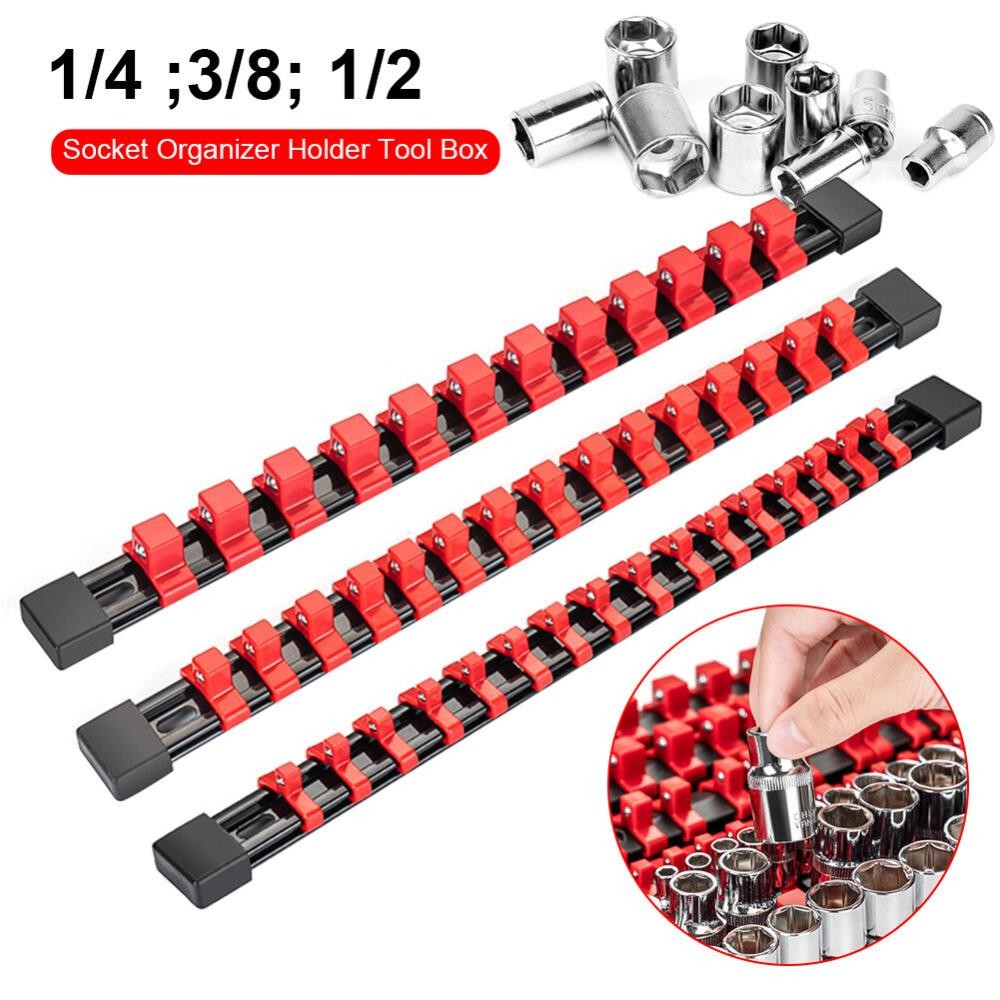 3Pcs Set Magnetic Socket Organizer Metric Socket Holder Tool Box Hold 43 Socket╏