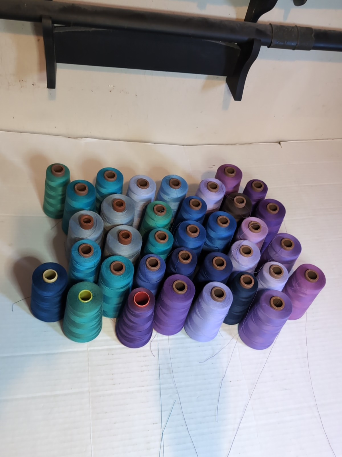Lot Of Thread Venus Sew It All Thread Used Lot Of 35 Purple Blue Green