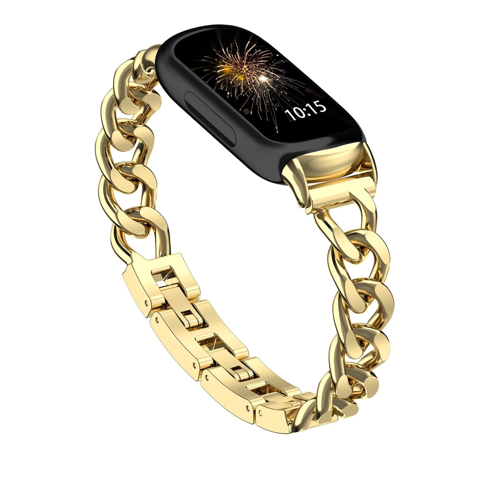 Tovimall Metal Chain Band Compatible with Fitbit Inspire 3 Bands, Adjustable ...