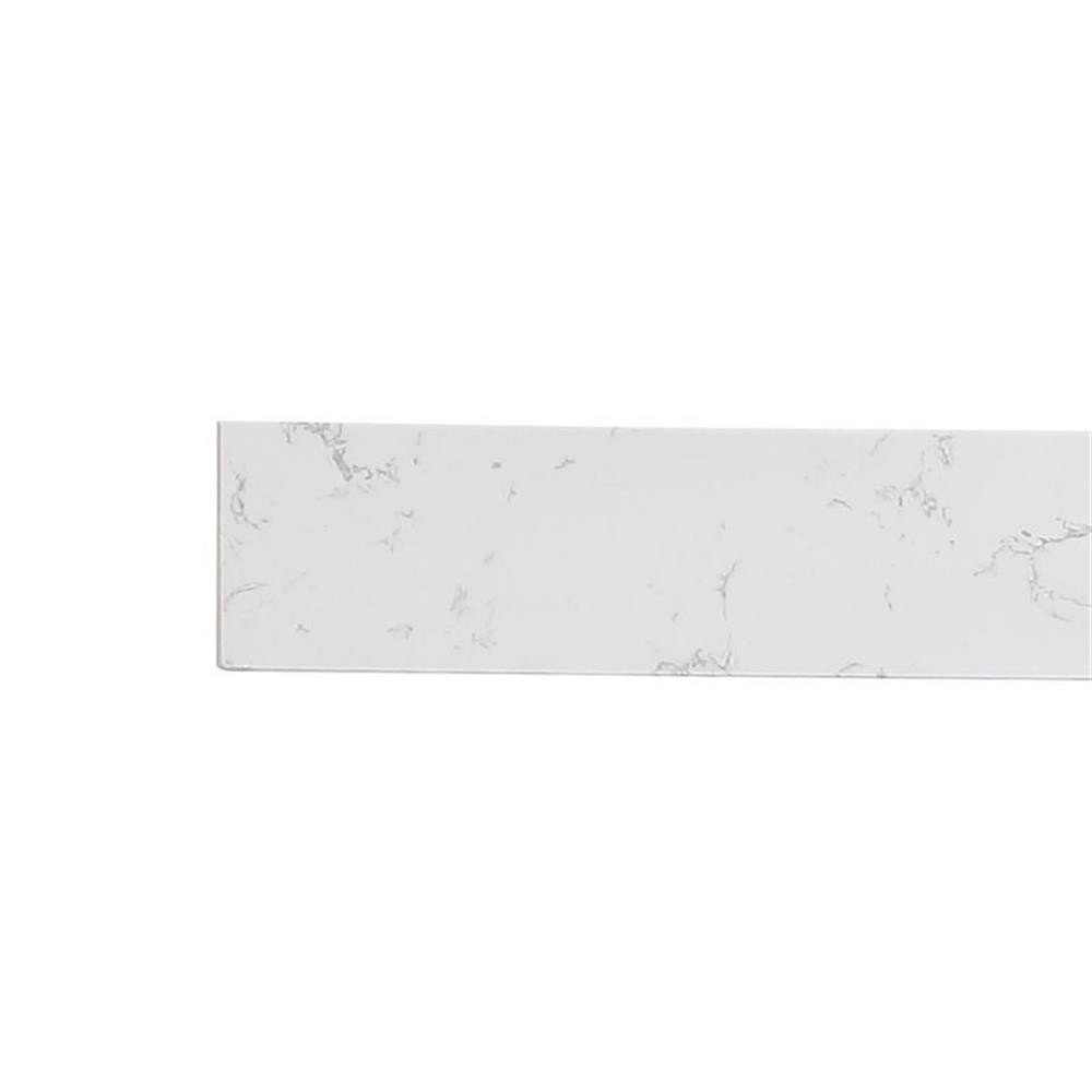 Pemberly Row 24" Traditional Quartz Backsplash in Calacatta White