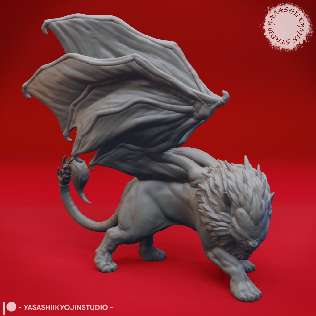 Manticore - Yasashii - Monster Dungeons and Dragons 32mm Fantasy D&D Roleplay