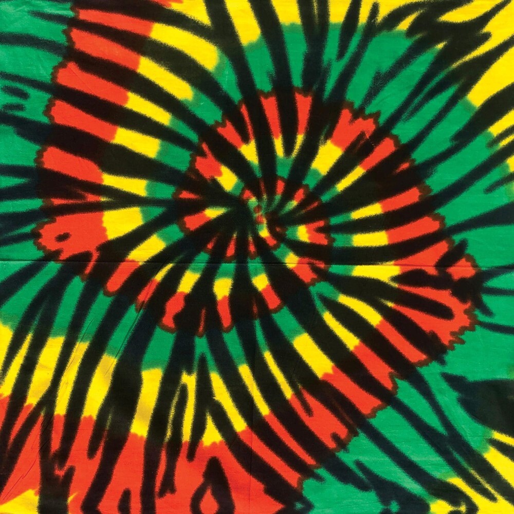 Carolina Creative Bandanna (Tie Dye Reggae) 22" x 22" 100% Cotton Hippie
