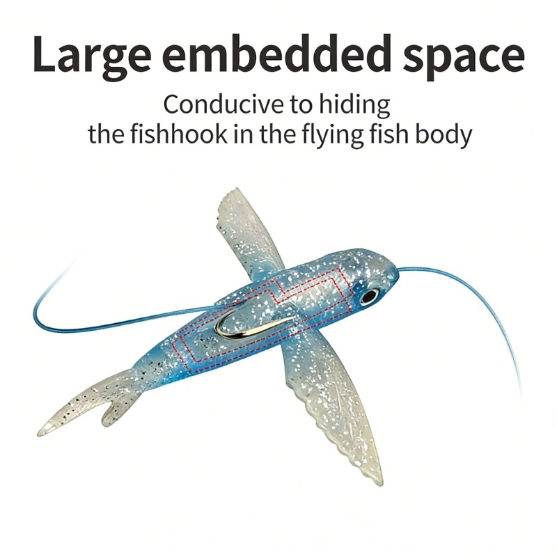Realistic Scale Texture Fishing Hook with Automatic Rotation & Hide Hook Space