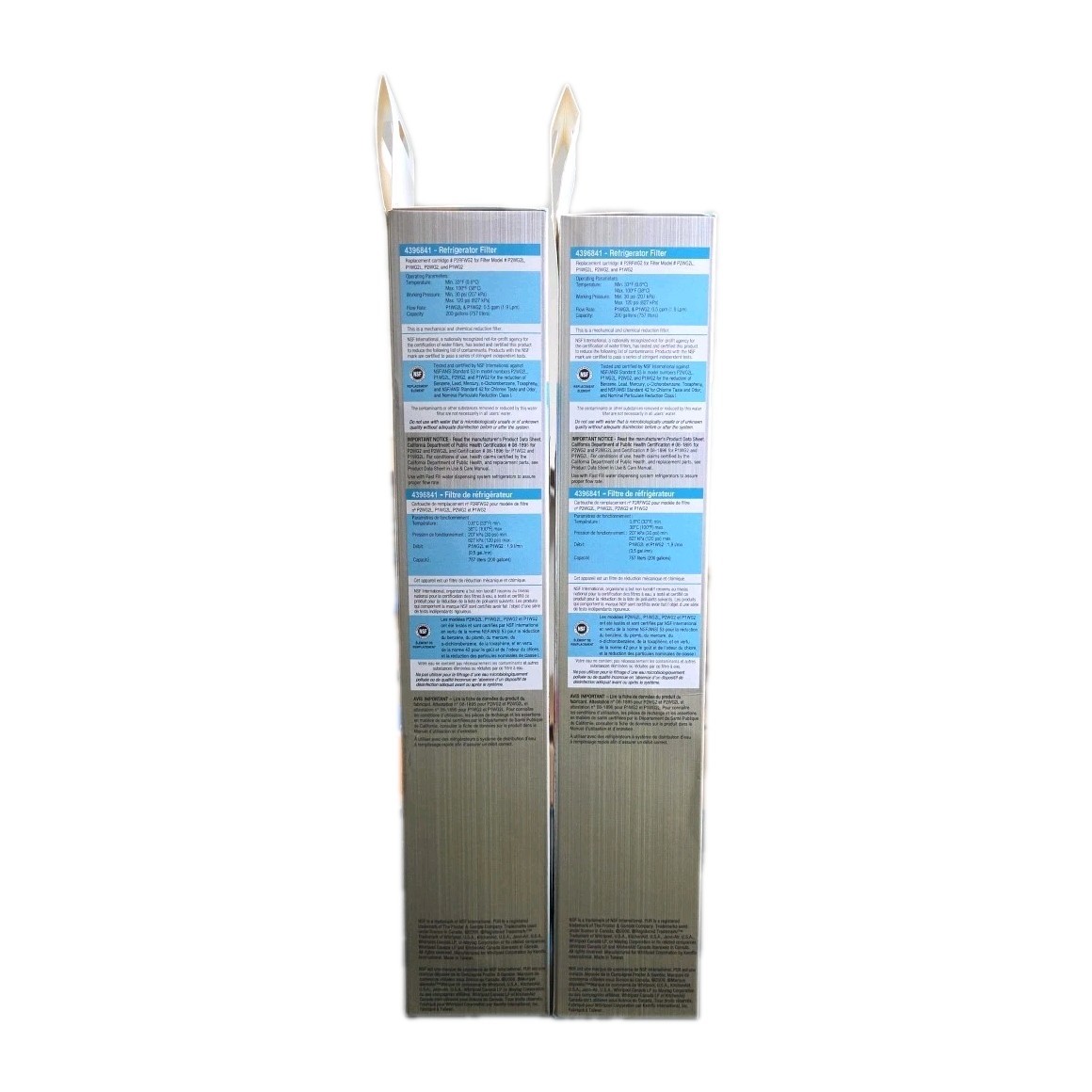 2 × Whirlpool Pur 4396841 Replacement Refrigerator Water Filter Lot