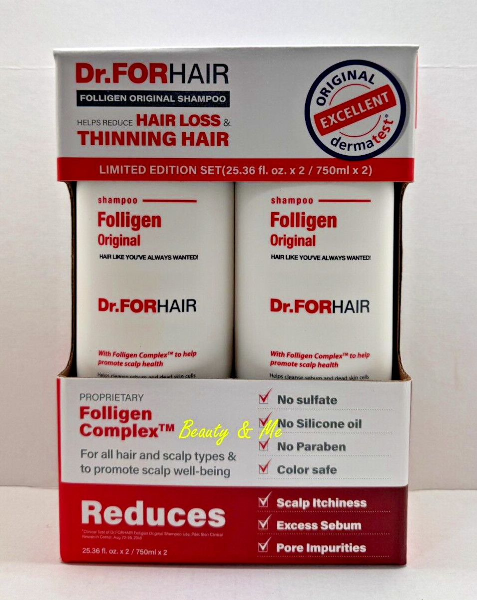 Dr. FORHAIR Folligen Original Shampoo, 2 Pack 25.36 fl oz (750ml x 2)