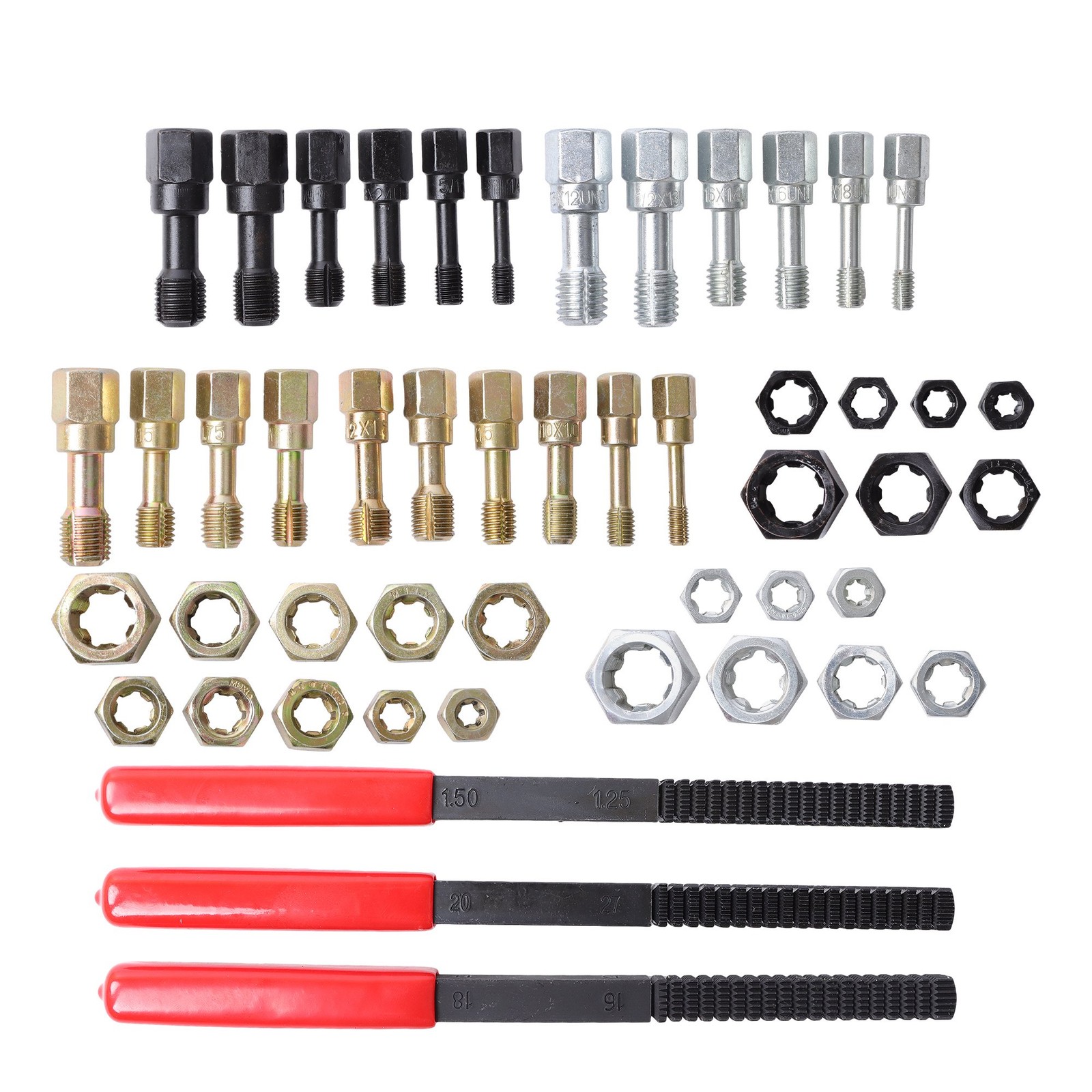 49Pcs Thread Repair Tool Set UNC UNF Metric Thread Restorer Tool Rethreading