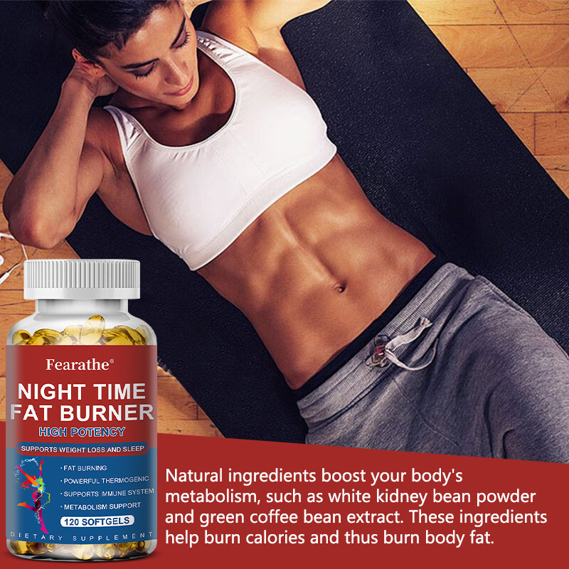 Night fat Burner 500mg, reduce abdominal fat and slim down, 120 capsules