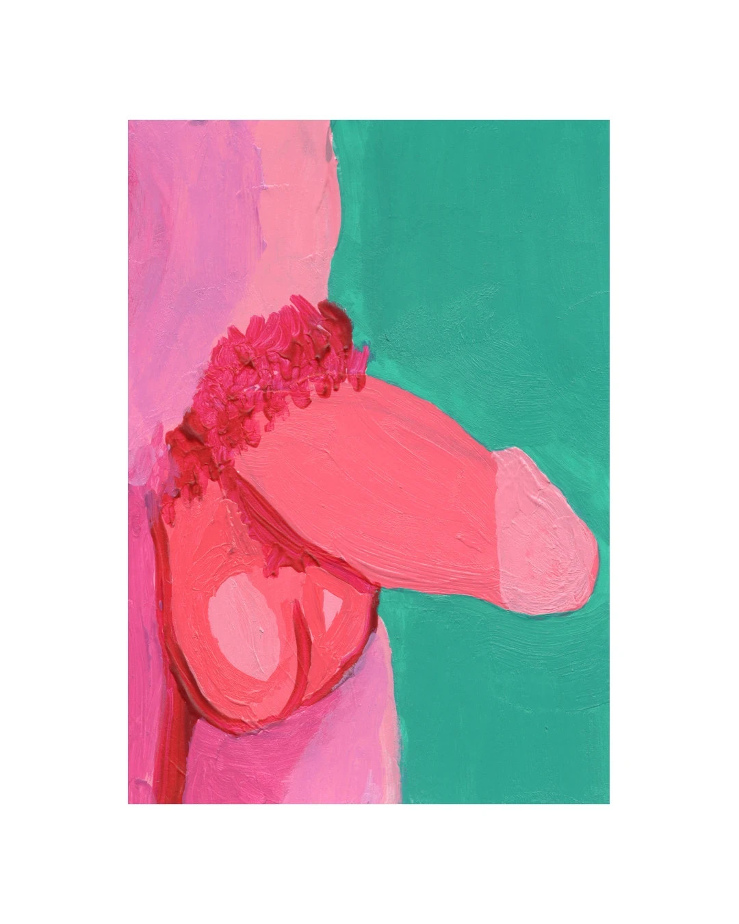 ACEO ORIGINAL Abstract Painting - Nude Male Gay Art #58 - Signed by Gwyllz