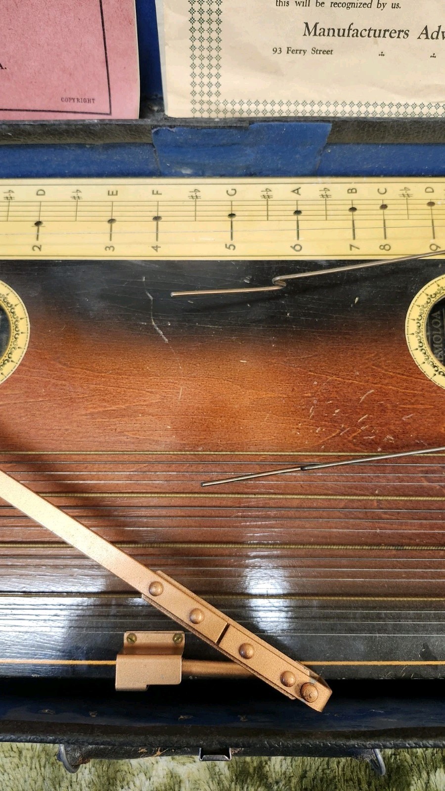 Vintage Rare 1930s Hawaiian Tremoloa Auto Harp With Case & Paperwork Made In USA