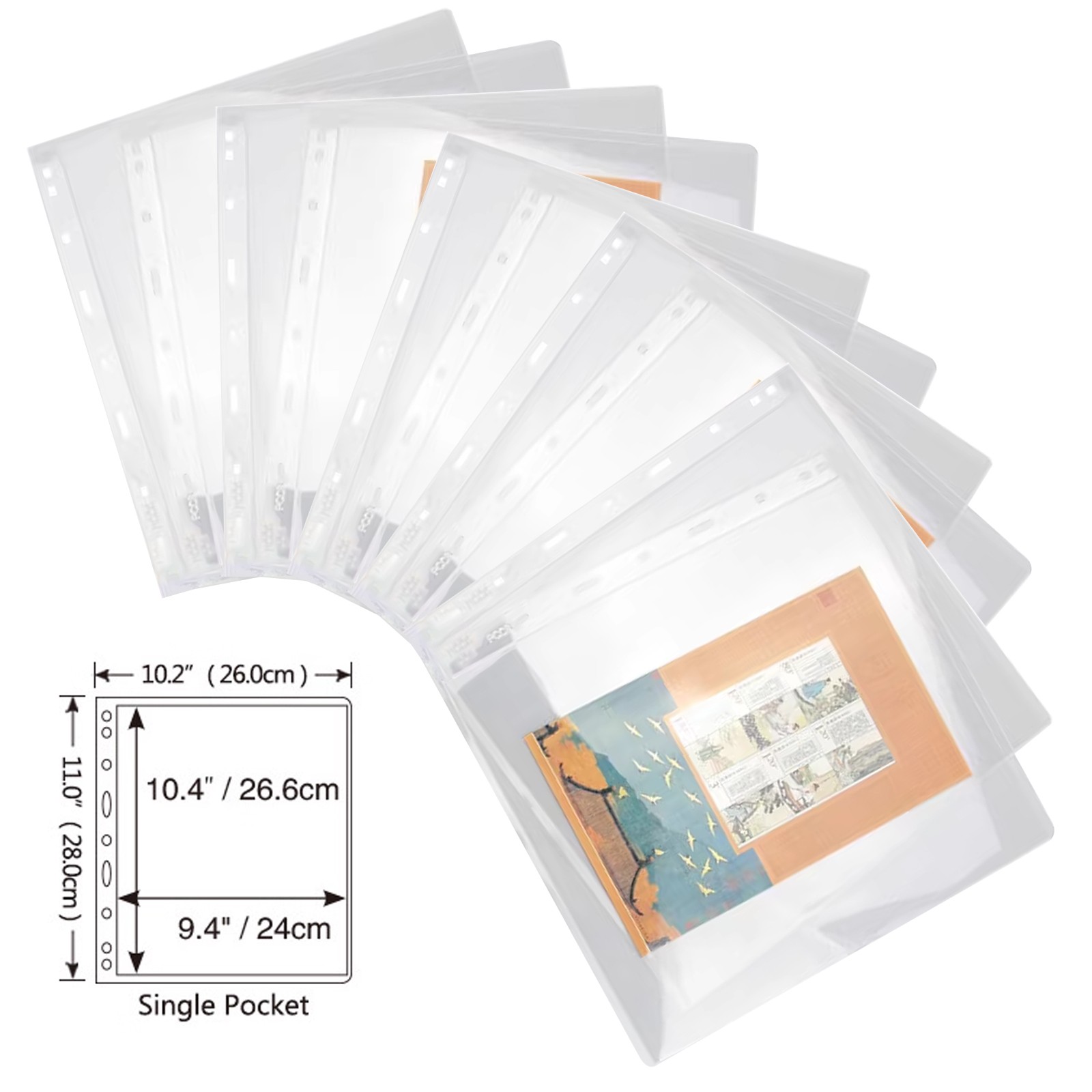 10 Clear 9-Hole Collector Page Refills PET Trading Cards for PMG Banknotes