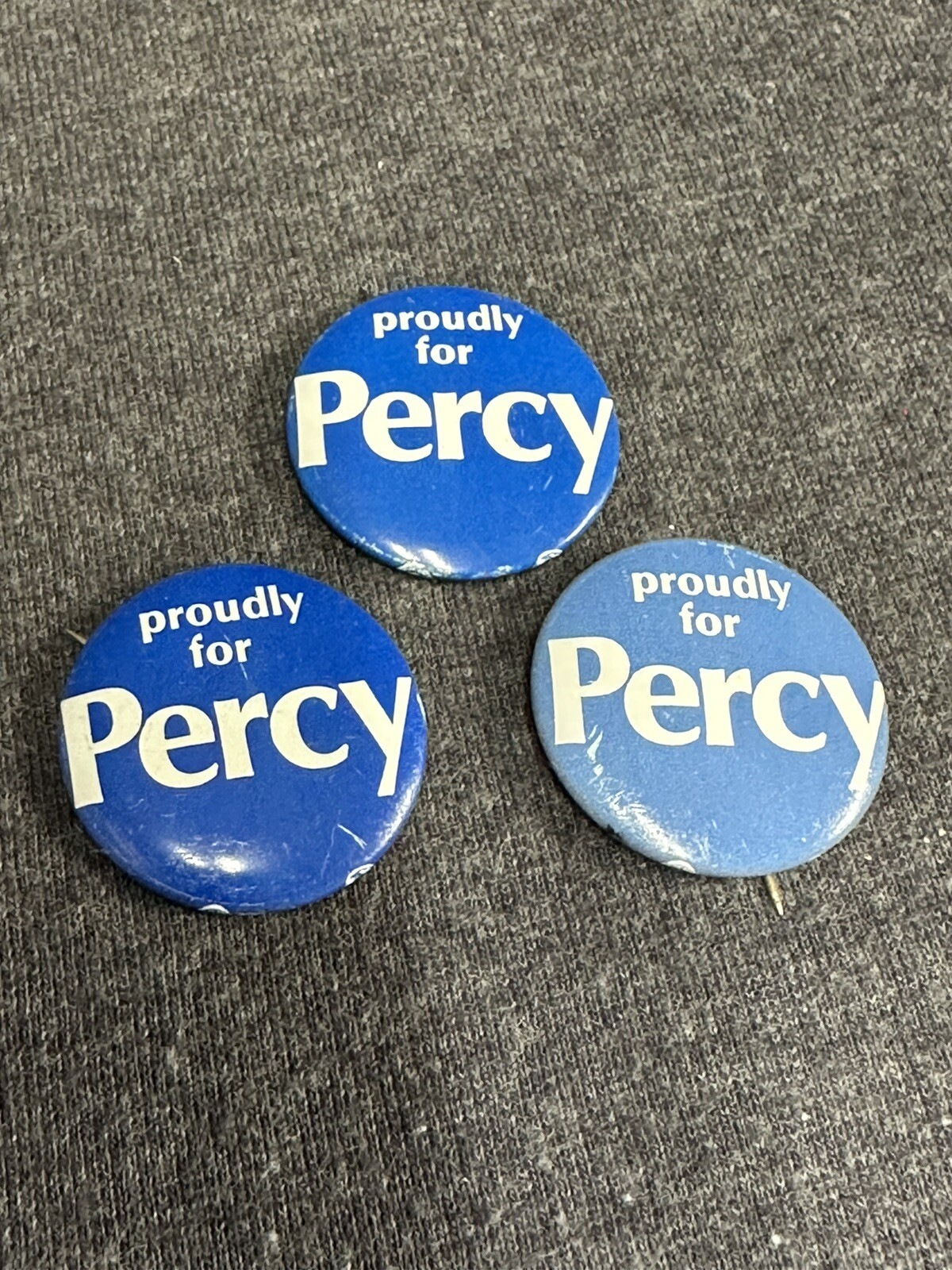 3 - Proudly For Percy Political Button Pinbacks