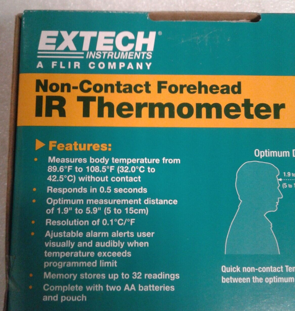 Lot of 9 Extech IR200 Non-Contact Forehead Infrared Thermometer - New - NIB