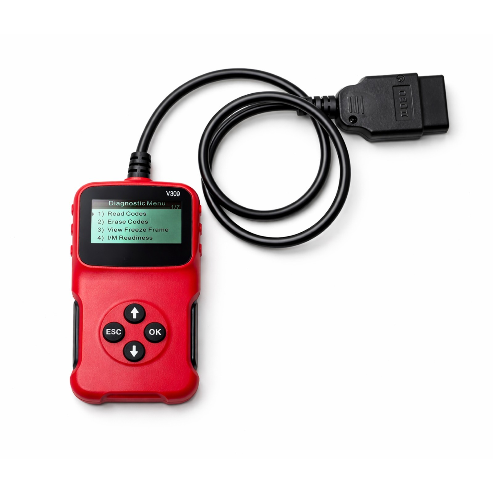 Voyager Tools V309 OBD2 Code Reader Diagnostic Scanner, 9–16V, Display