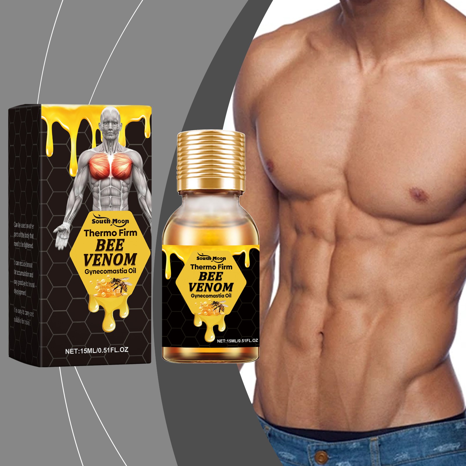 Men's Body Oil Enhances Skin Elasticity with Gentle Nourishing Massage Formula