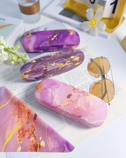3pack eyeglass case hard shell，glasses case hard shell，eye glass cases Marble