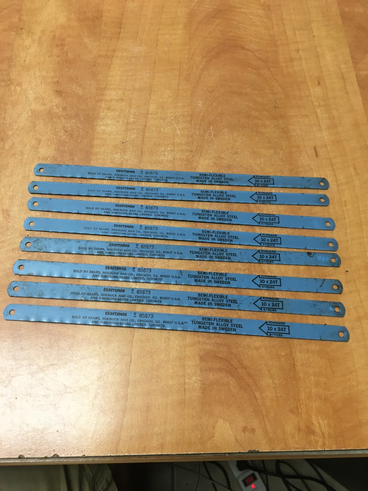 8 Craftsman Blades 65873 Semi-Flexible Tungsten Alloy Steel  Sweden 10x24T