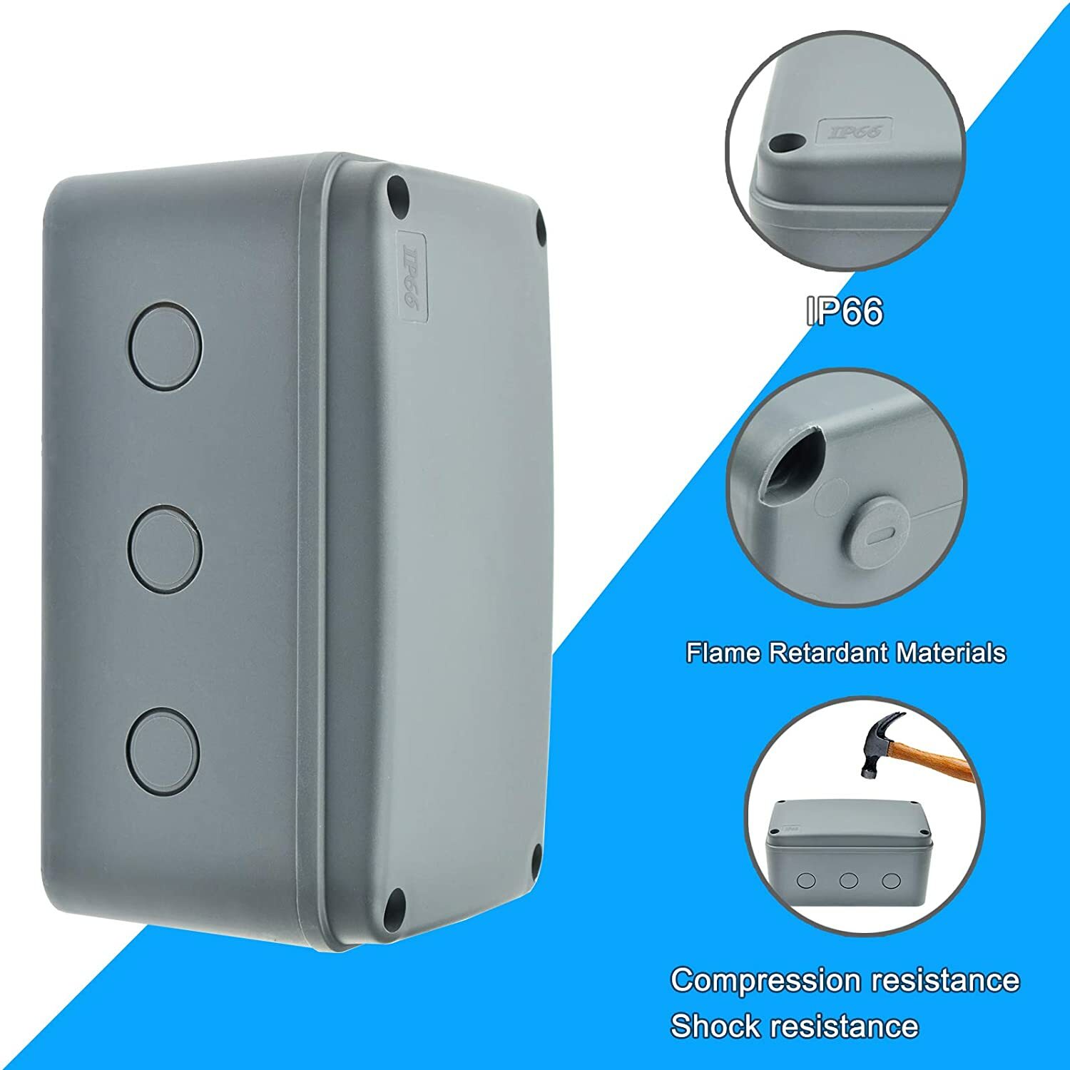 Electrical Junction Box ABS Plastic Waterproof Dustproof Cable Glands Connector