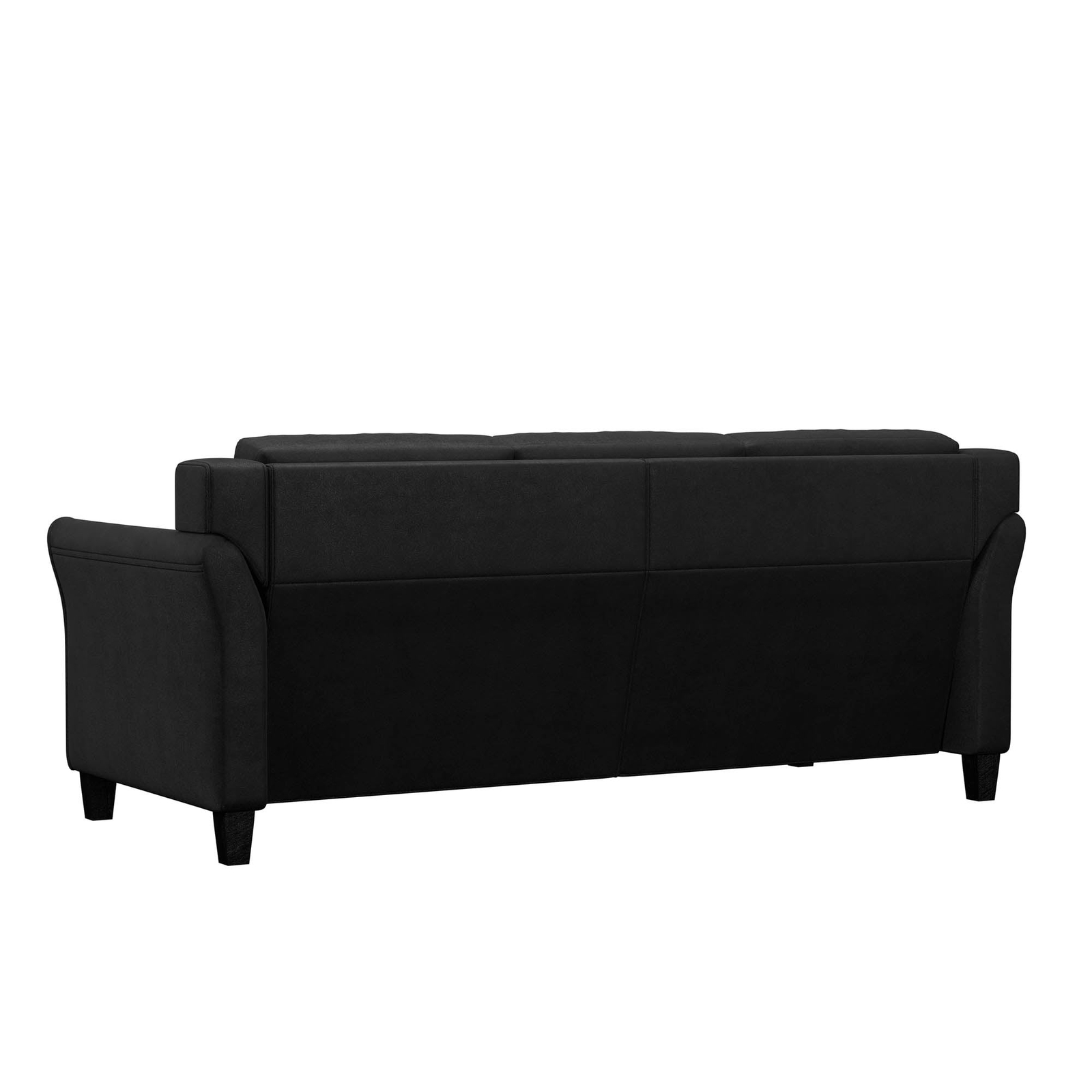 Taryn Curved Arms Sofa, Black Fabric