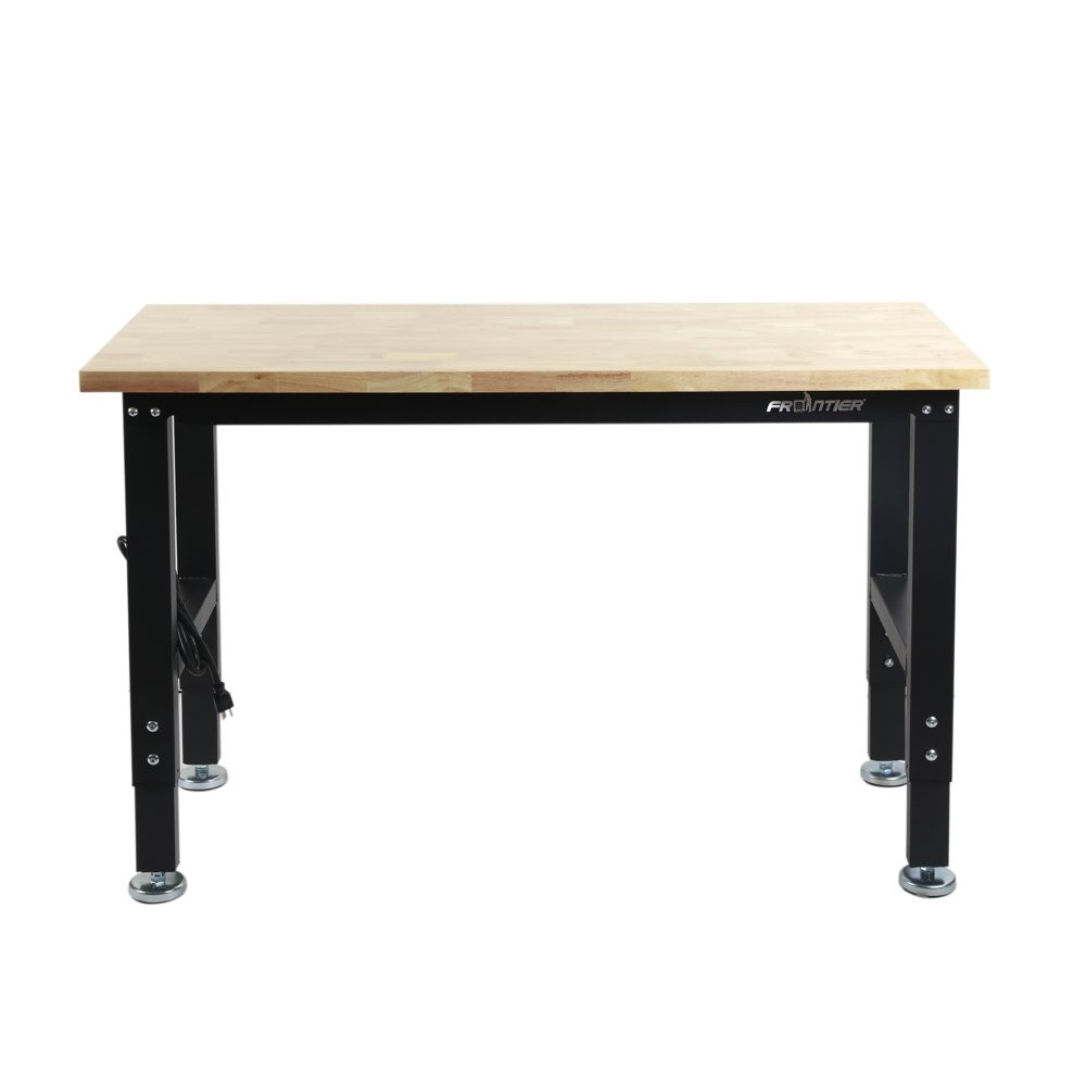 GARAGE WORKBENCH 4-Ft Table Heavy-Duty Adjustable Height Steel Frame