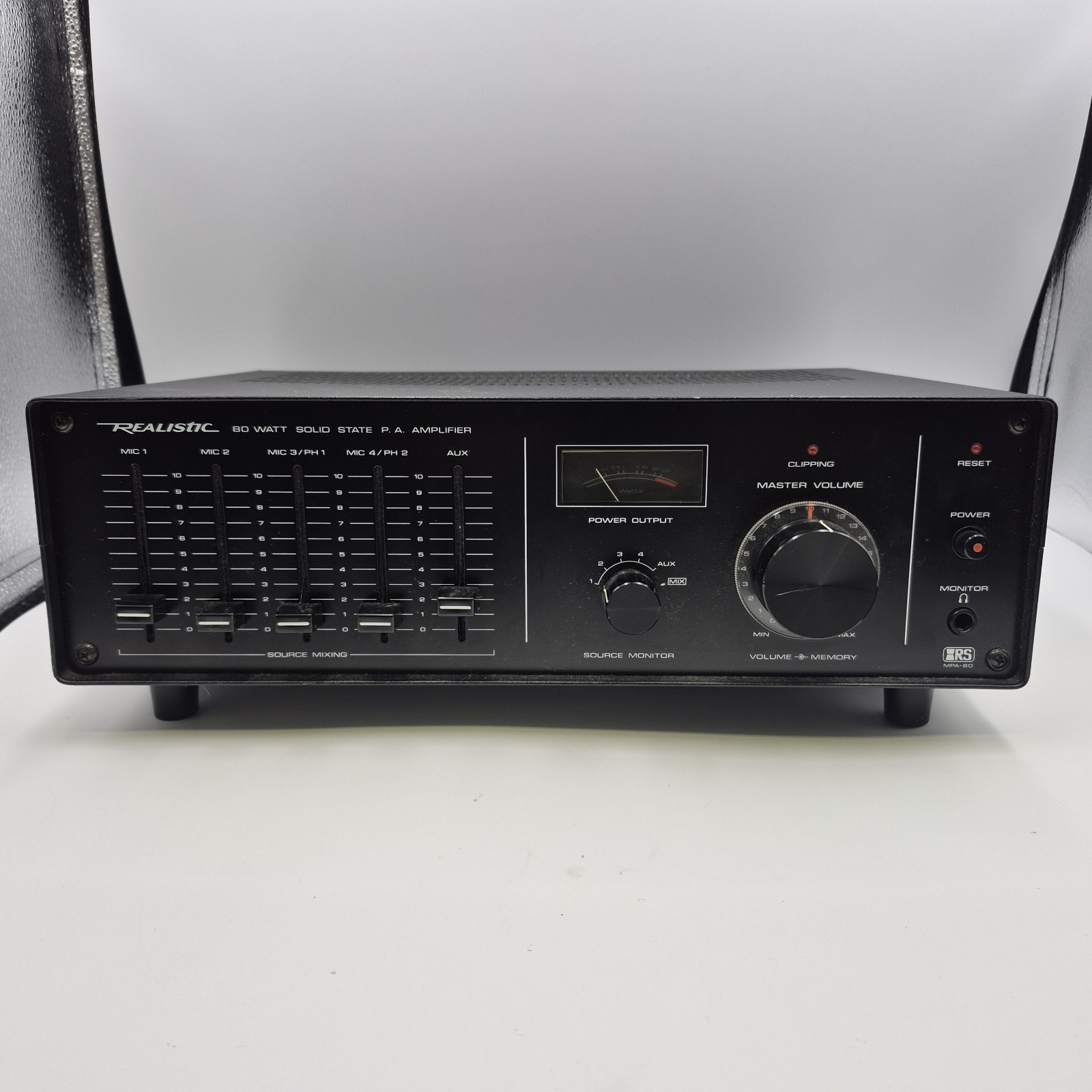 Realistic MPA-80 Watt Solid State PA Mixer Equalizer Amplifier 32-2036A