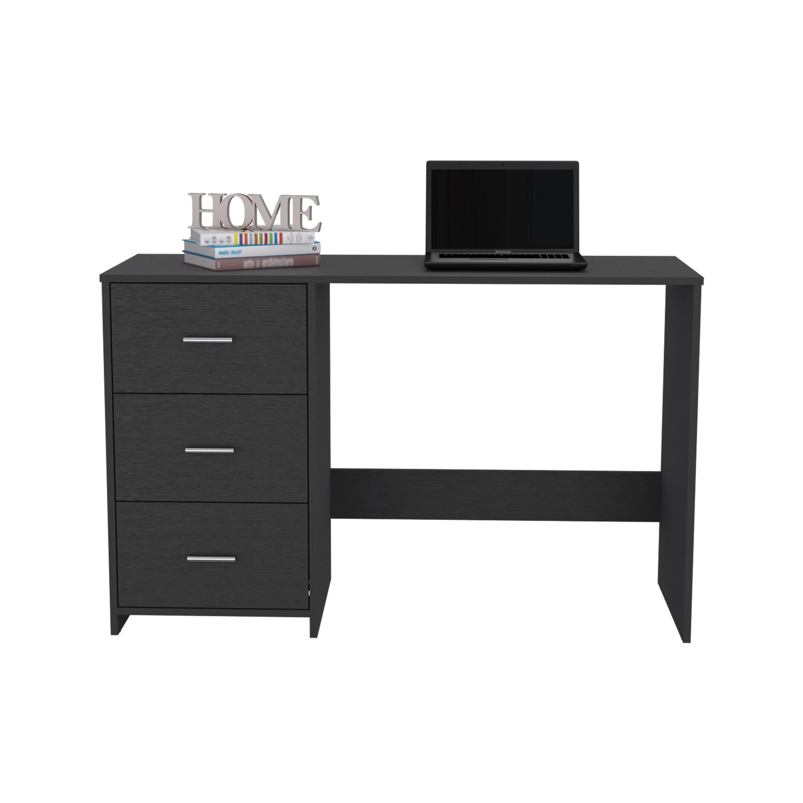Writing Desk, 3 Drawers, Black