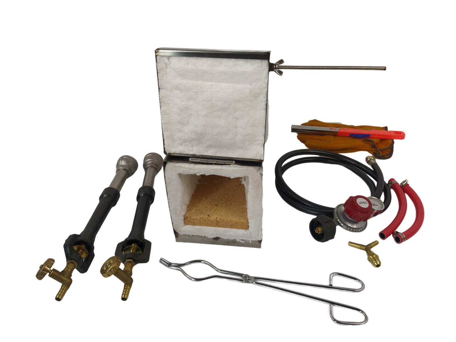 Double Burners Portable Gas Forge for Blacksmithing Farrier Knife Tool Making