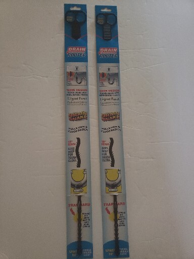 NEW Lot of (2) 18" Inch Drain Rooter Plastic Snakes