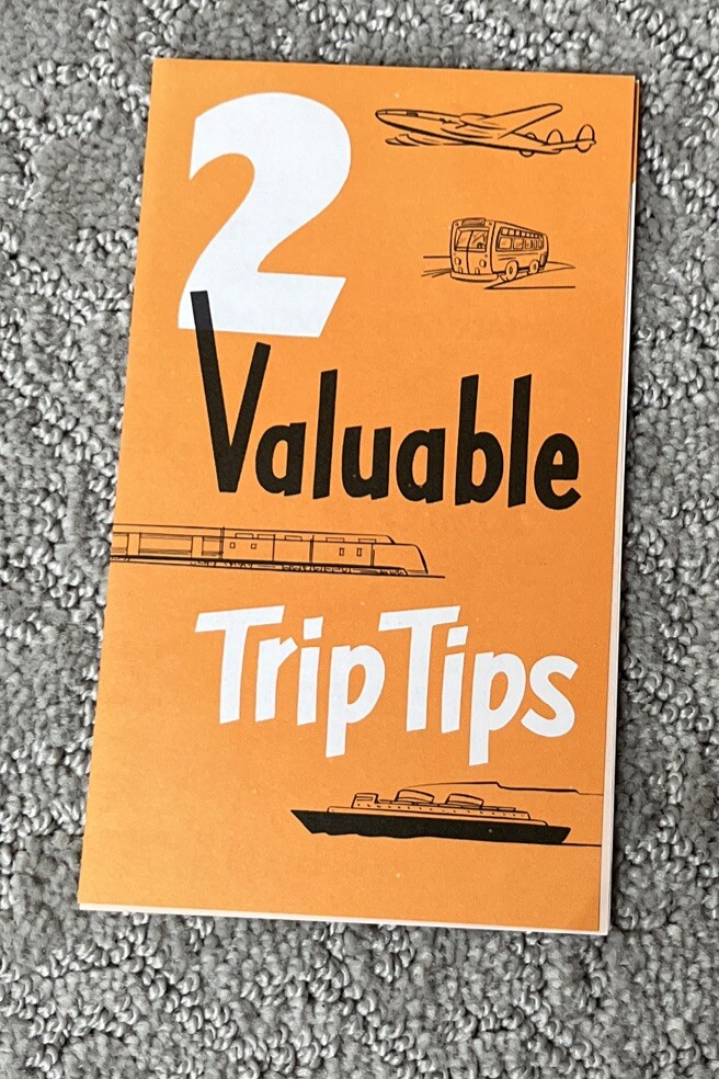 2 Valuable Trip Tips Travelers Insurance 1970's Travel Souvenir Pamphlet Guide