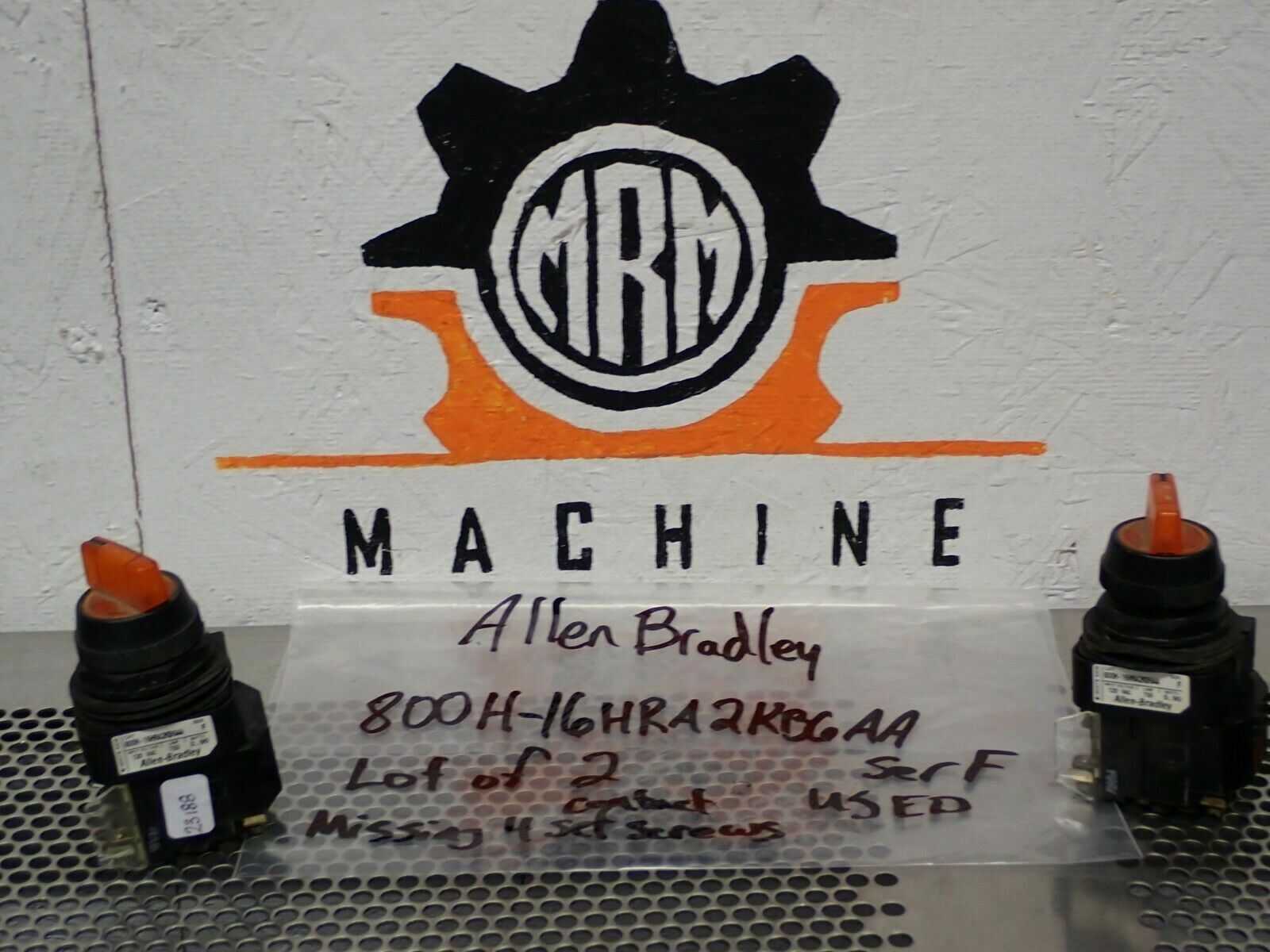 Allen Bradley 800H-16HRA2KB6AA Ser F Illuminated Selector Switches Used Lot of 2