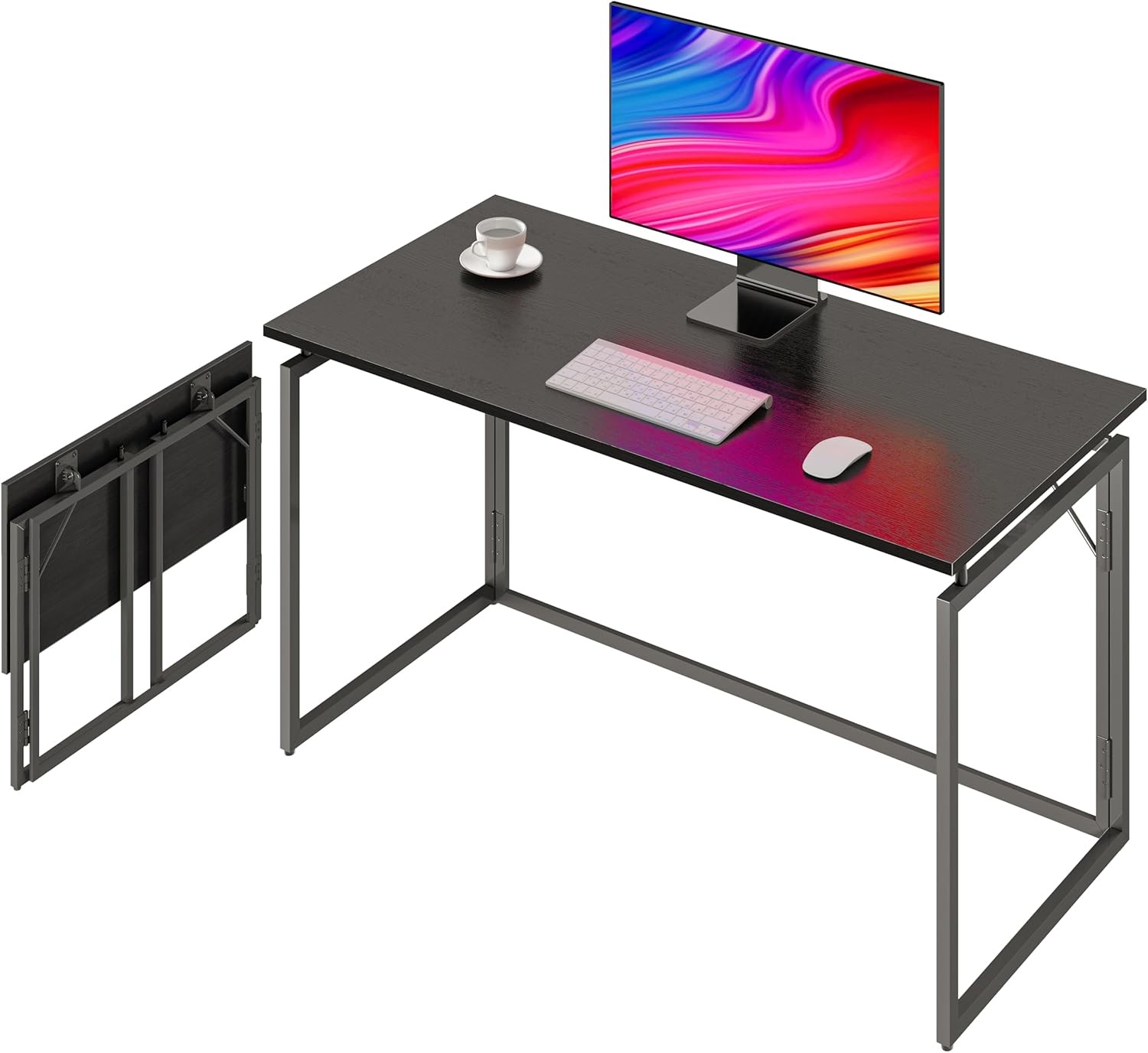 Folding Desk - 31.5" Wood Top Foldable Desk for Small Spaces