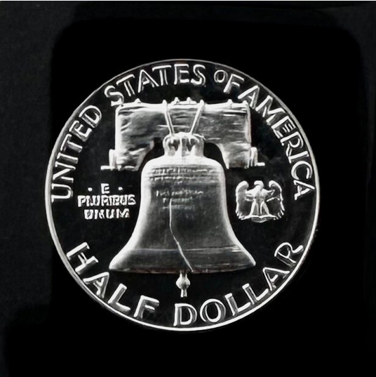 1956 TYPE ONE FRANKLIN HALF DOLLAR (SCARCE), GEM, 90% SILVER, US MINT PROOF COIN