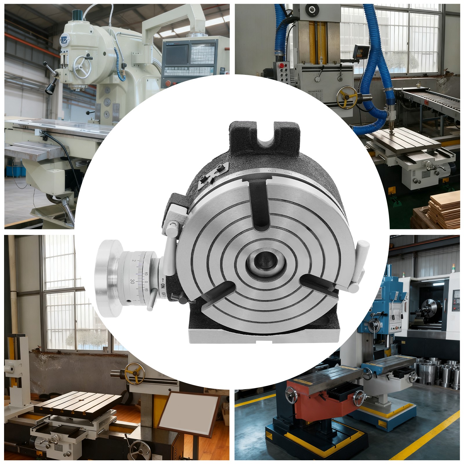 3-Slot Horizontal Vertical Rotary Table, Rotary Table for Milling Machine
