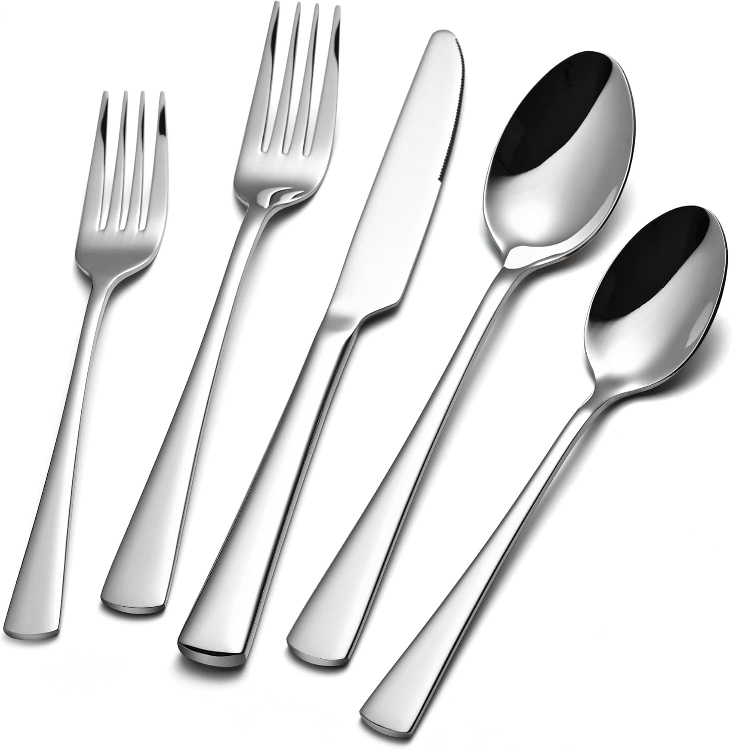 Silverware Set for 8, 40-Piece Forged 18/10 Stainless Steel Flatware Set, Mirror