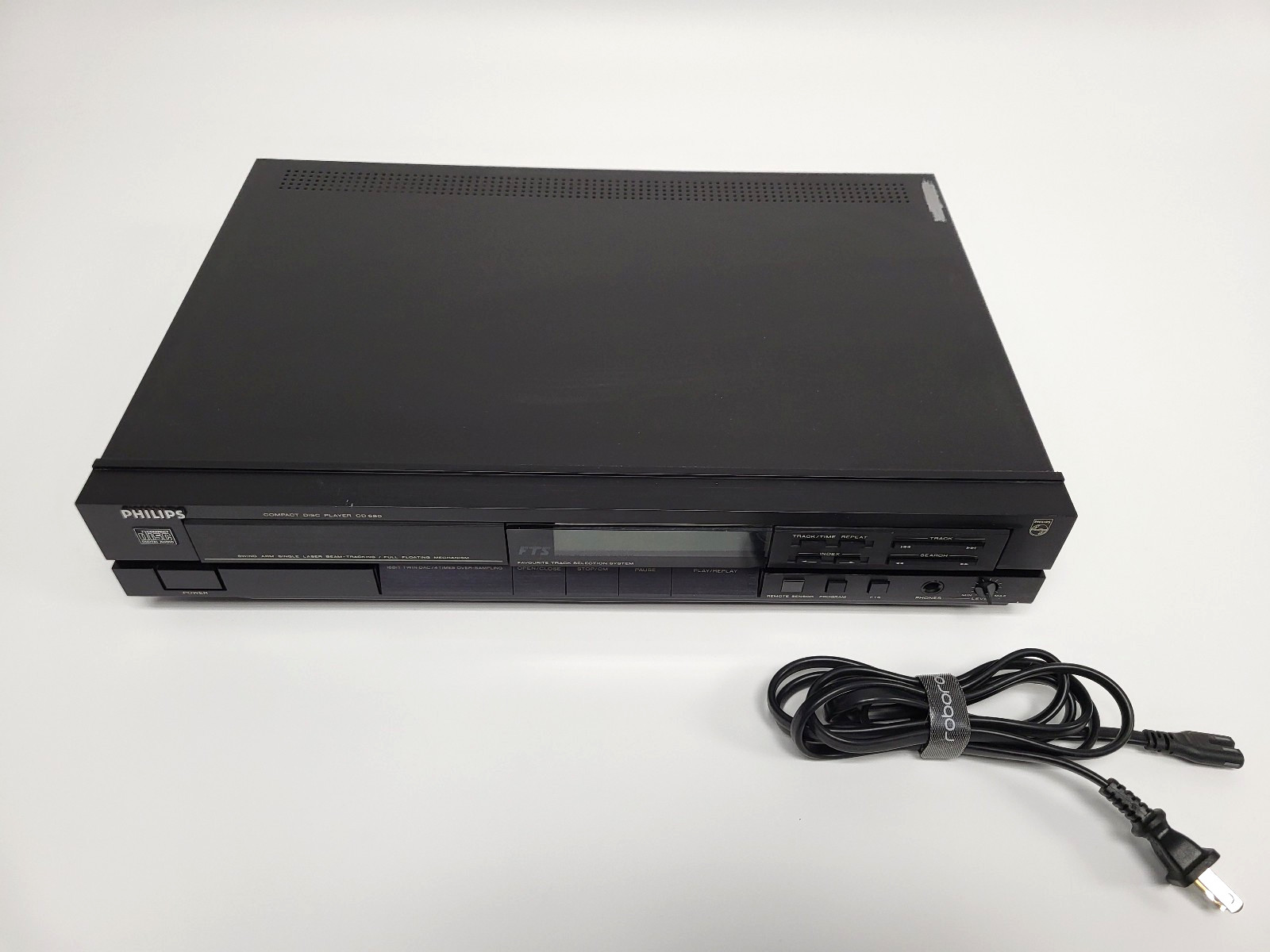 Vintage 1988 Philips CD 680 CD Player Parts (Powers On, Does Not Read)