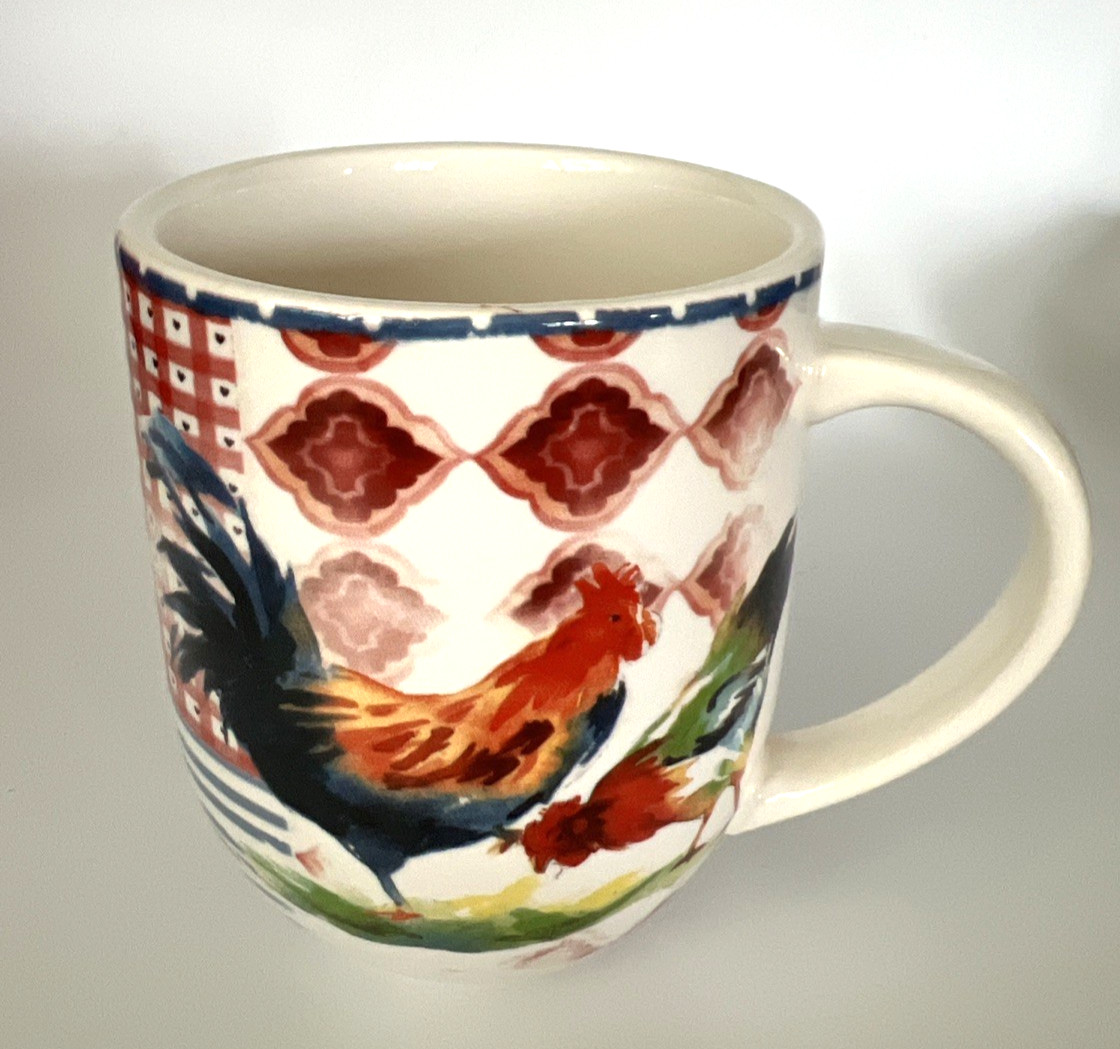 PIER 1 Imports Country Rooster  Farmhouse Ironstone Mug