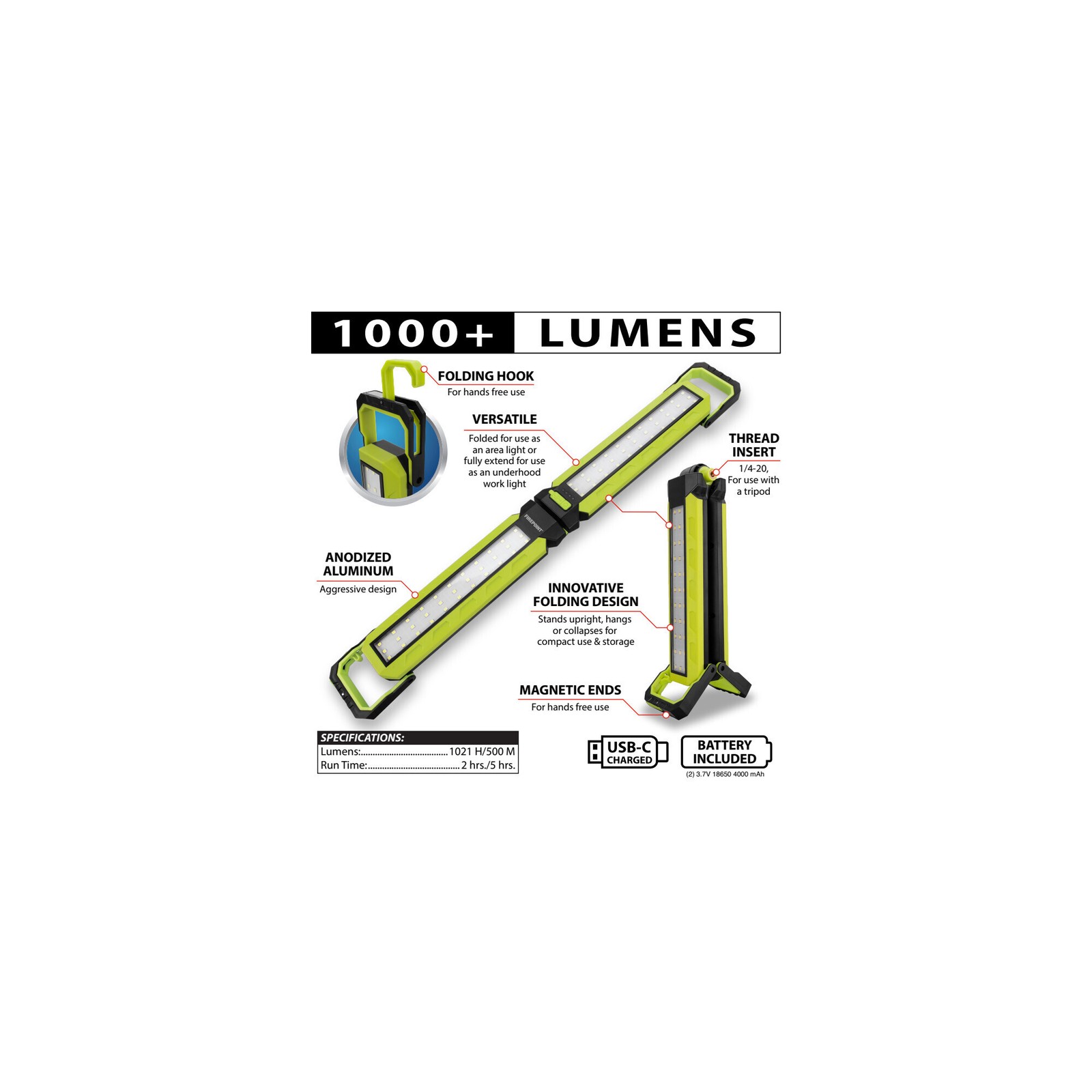 Performance Tool 300LM Li-Ion Headlamp with Dimmer, Model# W2692