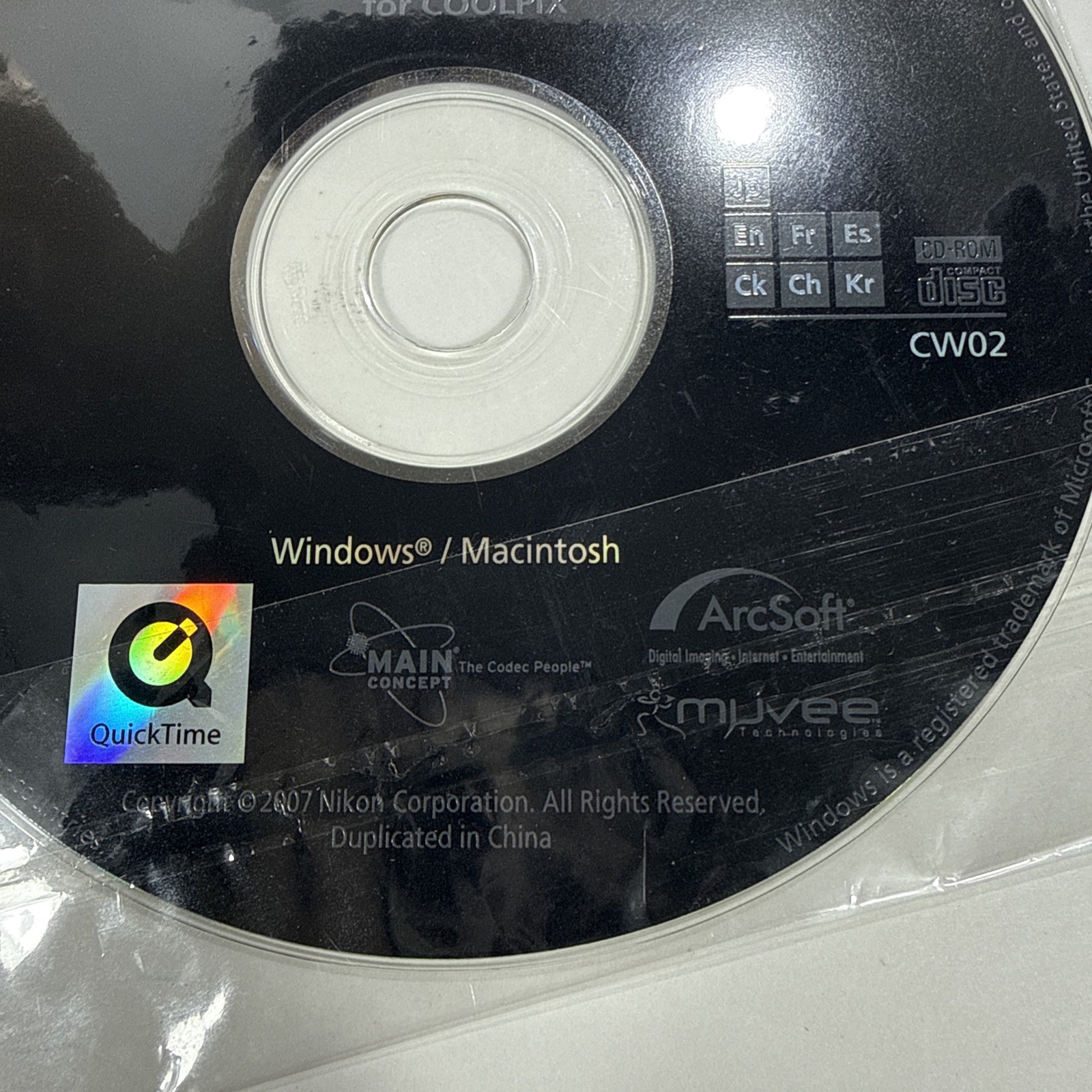 Nikon Software Suite for Coolpix CD-ROM for Windows and Mac CW02 ArcSoft