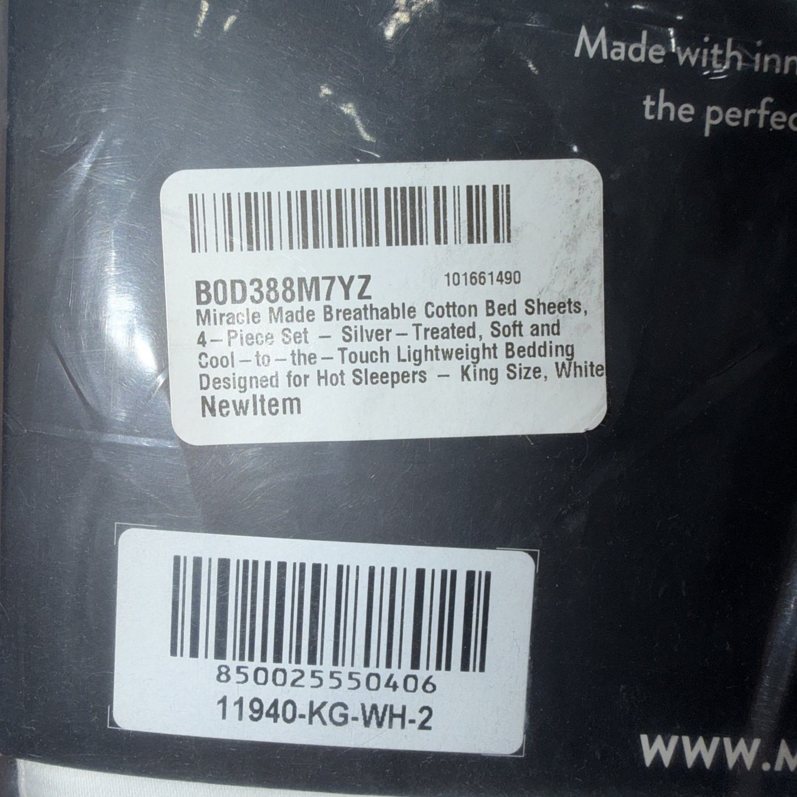 Miracle Made Sheet Set KING Luxe Self-Cooling Self-Cleaning -white- NWT