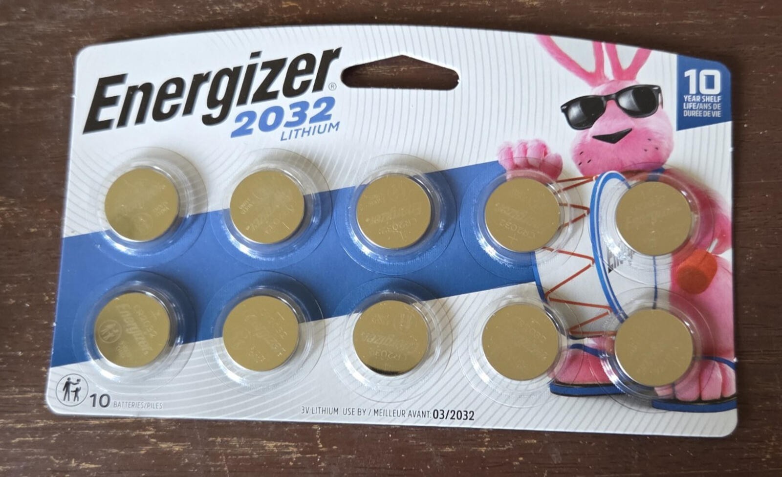 Energizer CR2032 3V Lithium Coin Batteries - 10 pack {NEW BLISTER - Exp. 03/32}