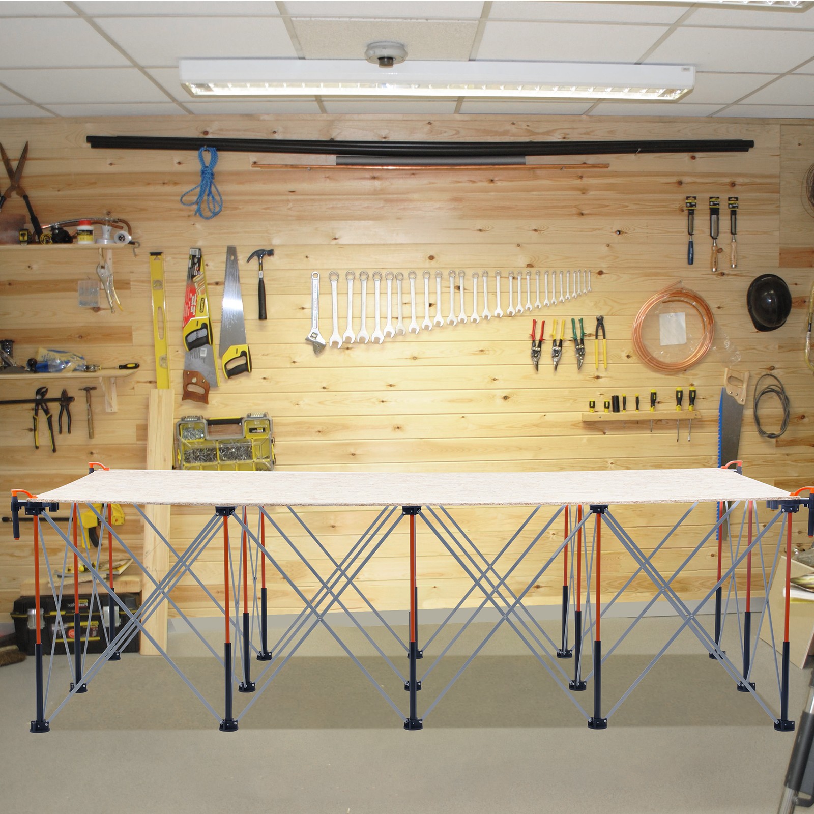 Uimoso Compact Foldable Workstand 8.02 x 4.12ft, 6000lbs Load Capacity