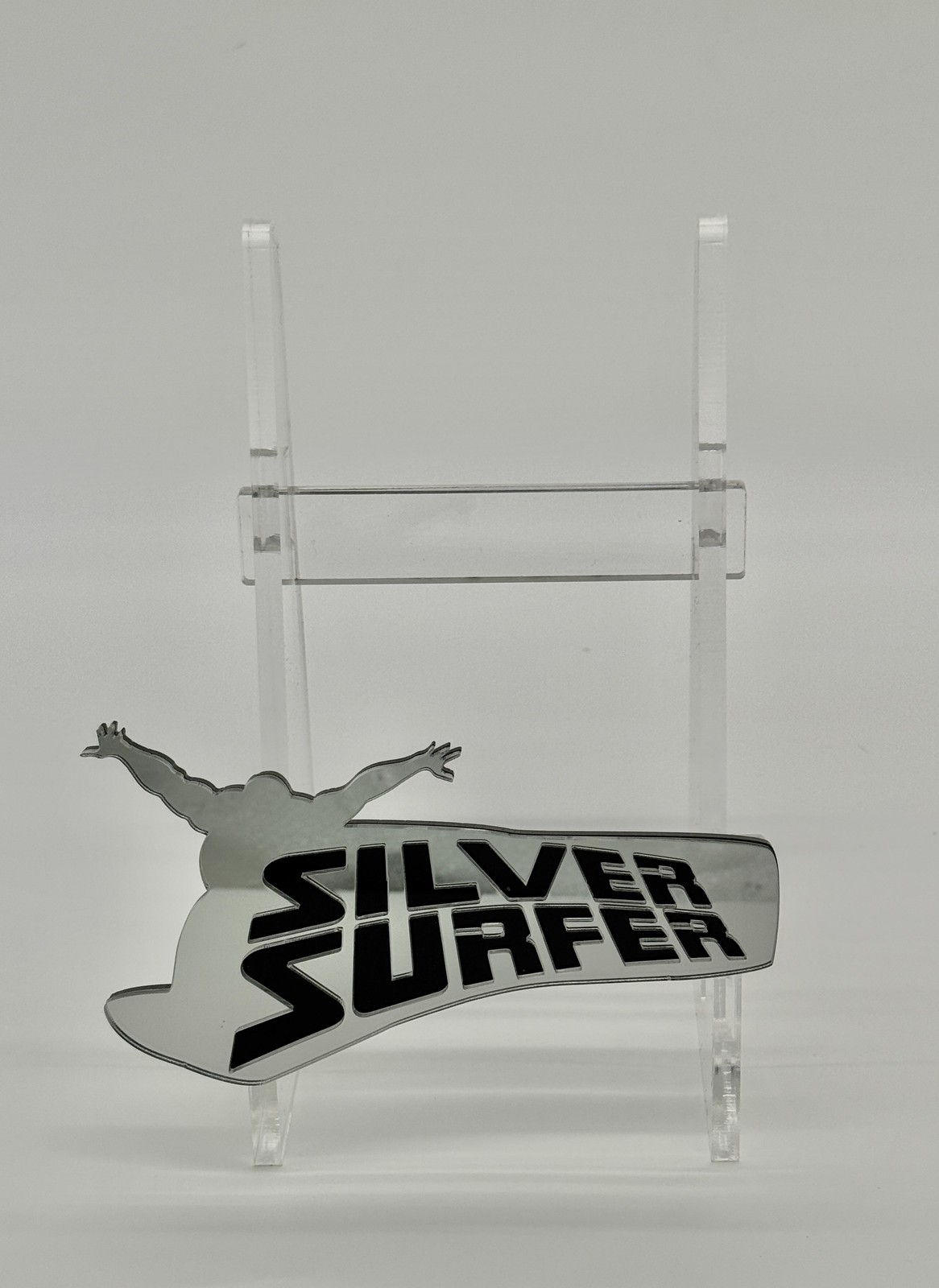 Custom Comic Book Stand - Silver Surfer (Mirror/Diecut) Laser Cut/Not 3D Prnt
