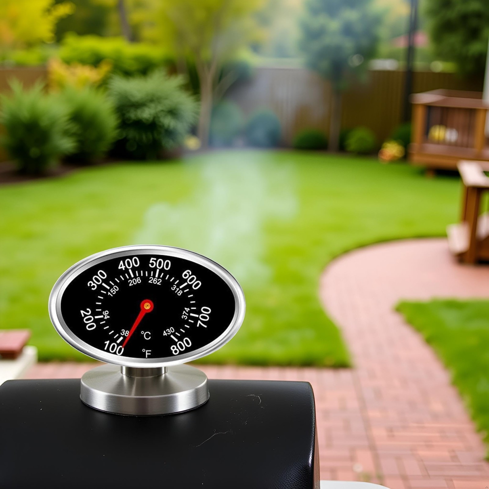 Lid Thermometer Temperature Gauge Replacement for Nexgrill, Grill Silver