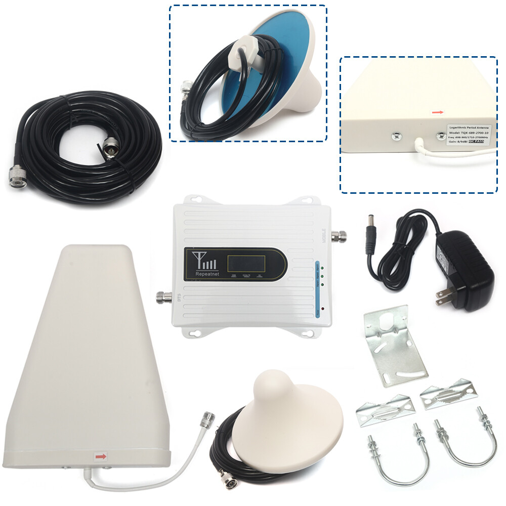 NEW 900/1800/2100MHz Cell Phone Signal Booster GSM 3G 4G LTE Amplifier Kit Band！