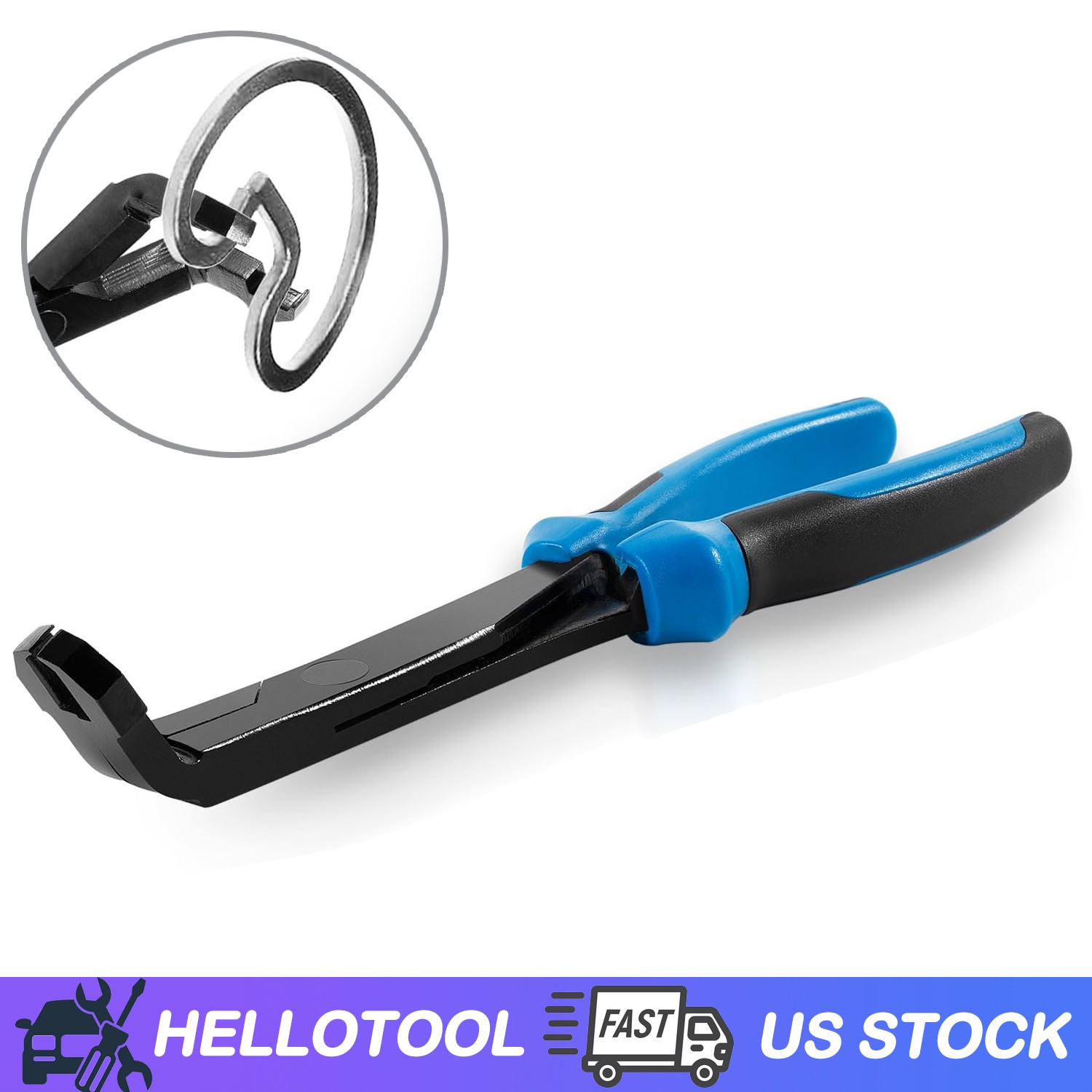 Heavy Duty Angled U-Joint Snap Ring Pliers 8'' for Medium Duty Trucks Cars 70301