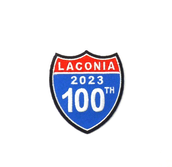 Laconia 2023 100'th Red, Blue Small Patch.